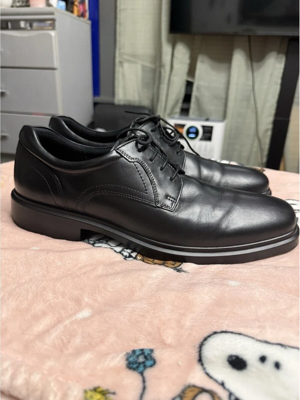 ECCO Helsinki 2 Men's Black Leather Lace-Up Derby Dress Shoes EU 47 US 13-13.5